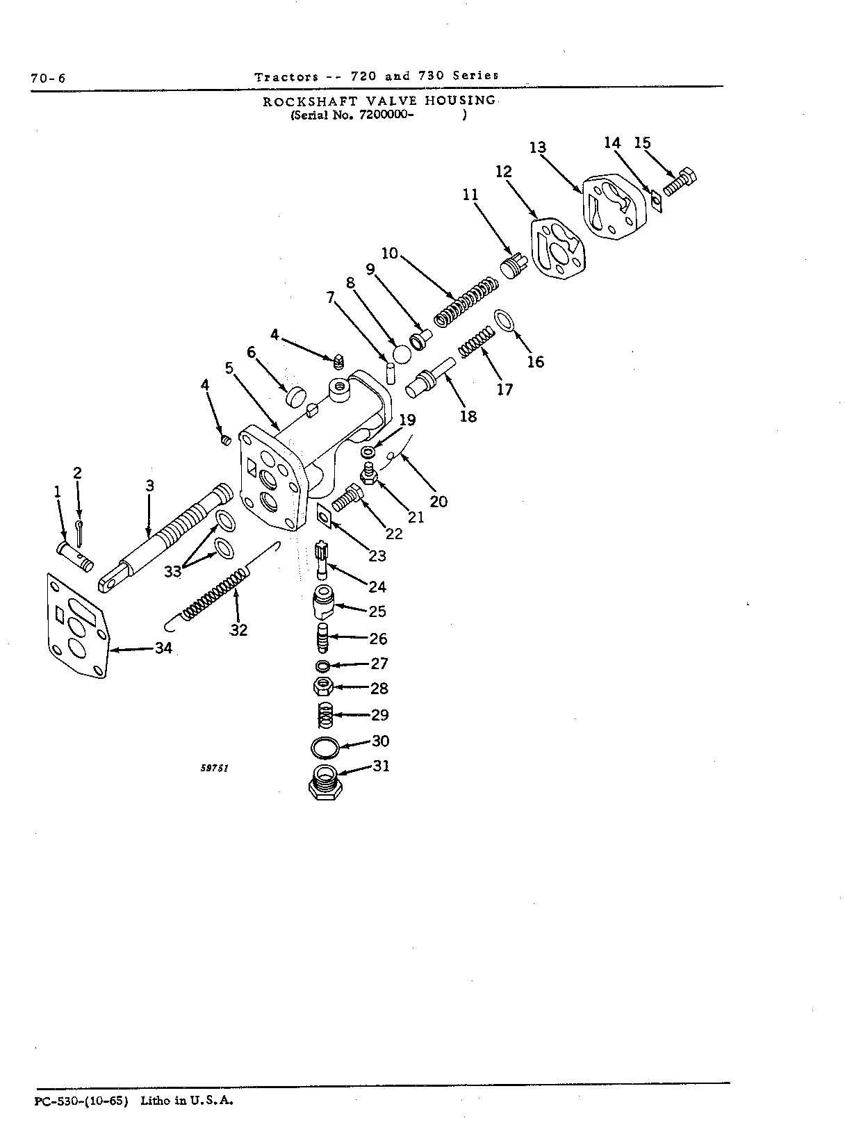 Housing, rockshaft valve