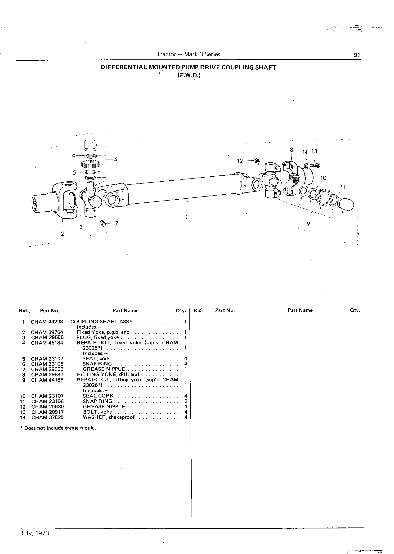 Manual Transmission Differential Pump Drive (F.W.D.)