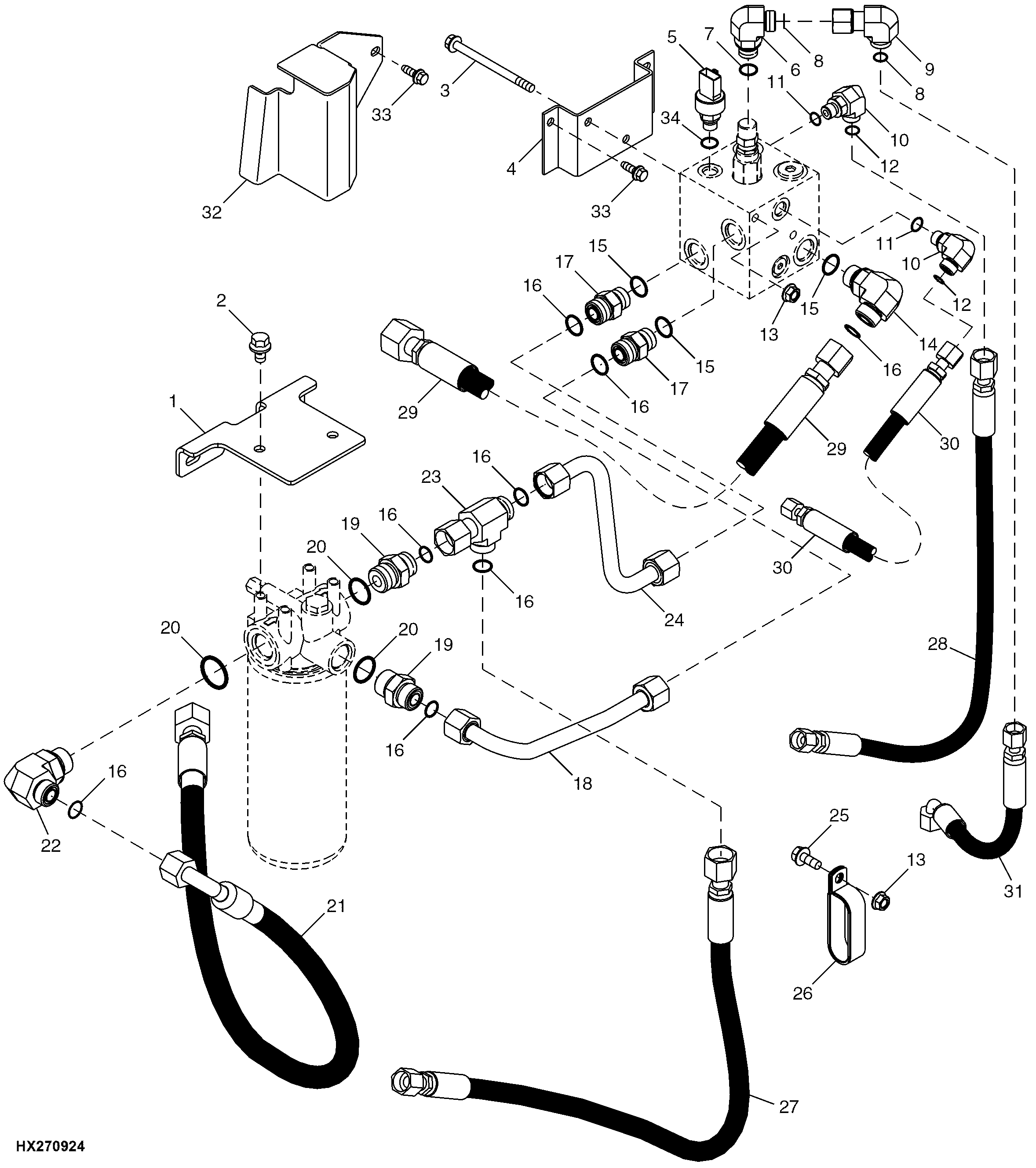 Multi-Speed Feeder House Drive Filter And Valve Assembly
