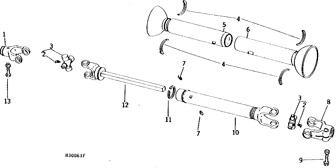 HEADER DRIVE SHAFT - SIDEHILL (L.H. ILLUSTRATED) (CONVEYOR TYPE)