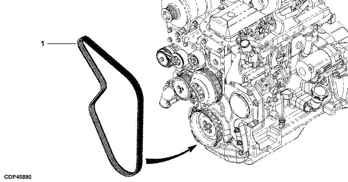 24AX DRIVE BELT WITHOUT AIR CONDITIONING