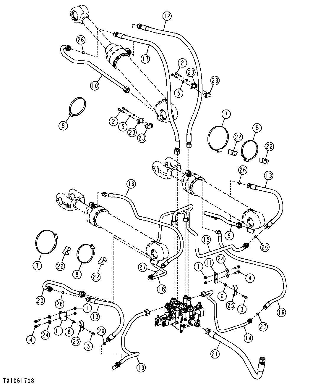 Boom and Bucket Cylinder Hydraulics (Z-Bar) (2-Spool Control Valve)