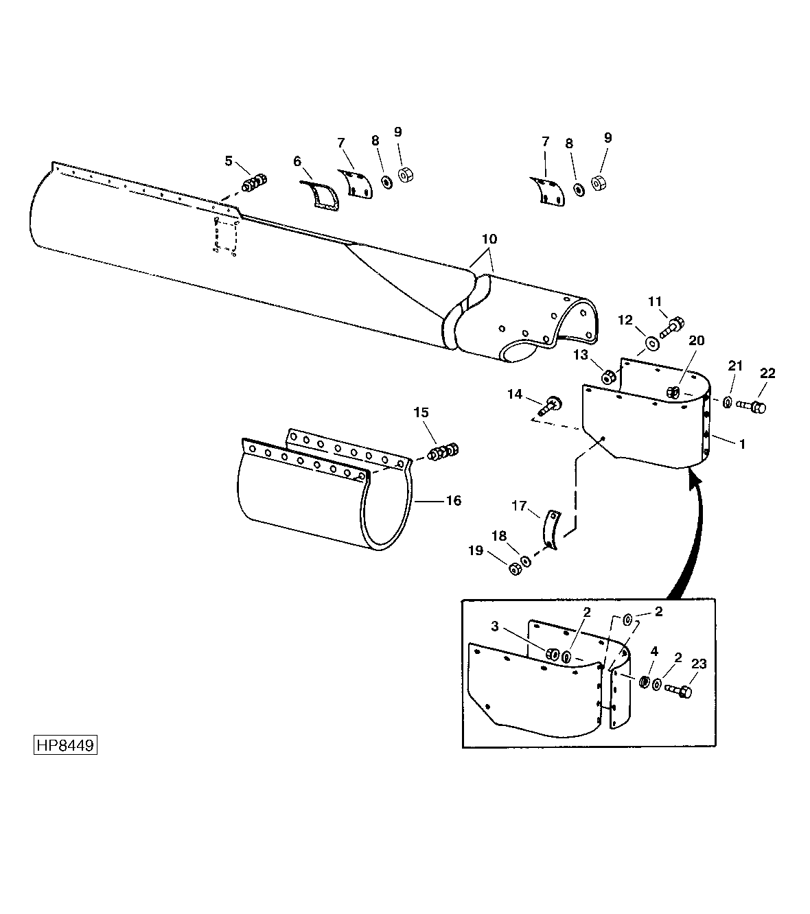 HORIZONTAL UNLOADING AUGER HOUSING (17 AND 20 FT.)