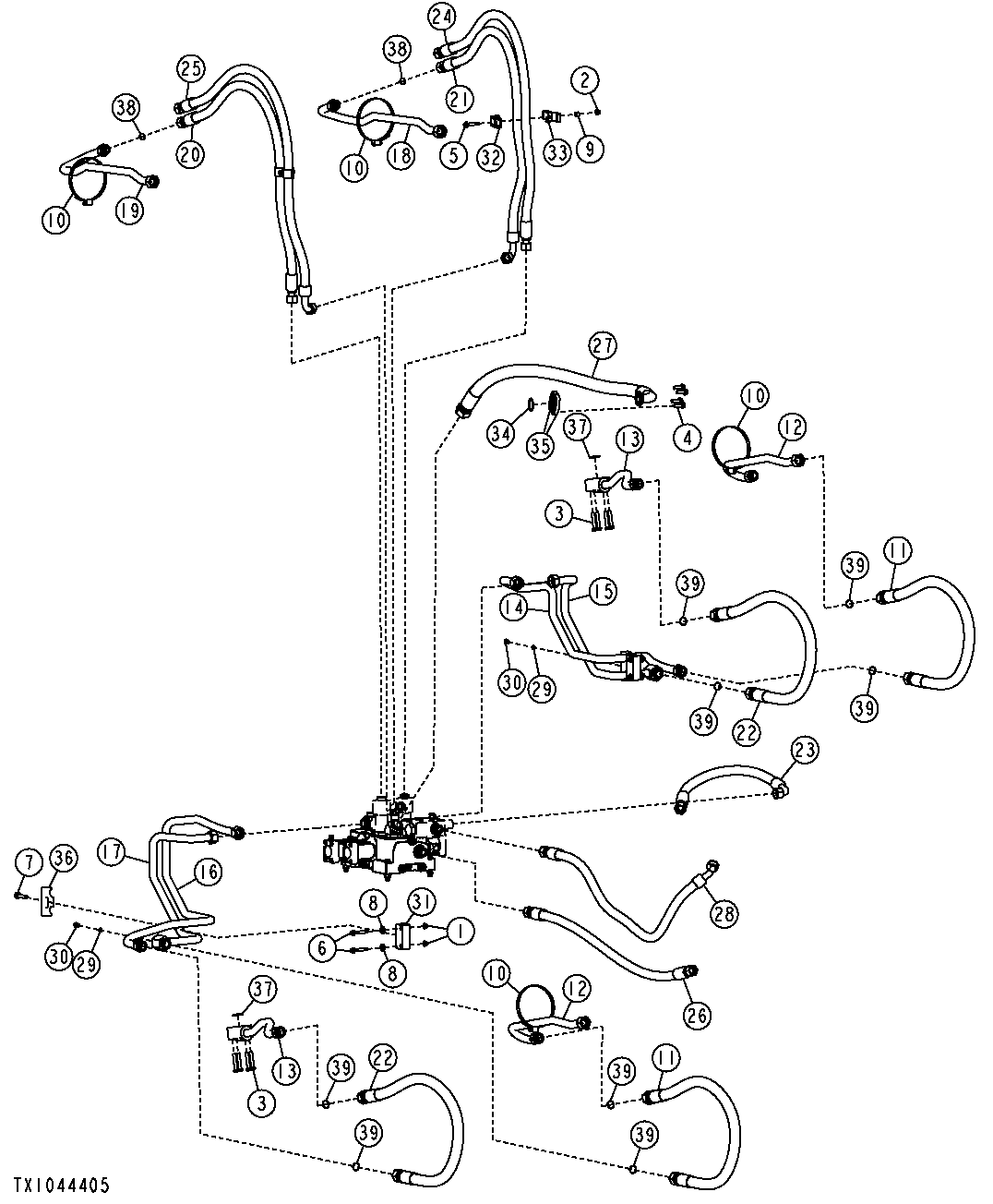 Boom and Bucket Cylinder Hydraulics for 2-Spool Control Valve (Z-Bar) ( - 662427)