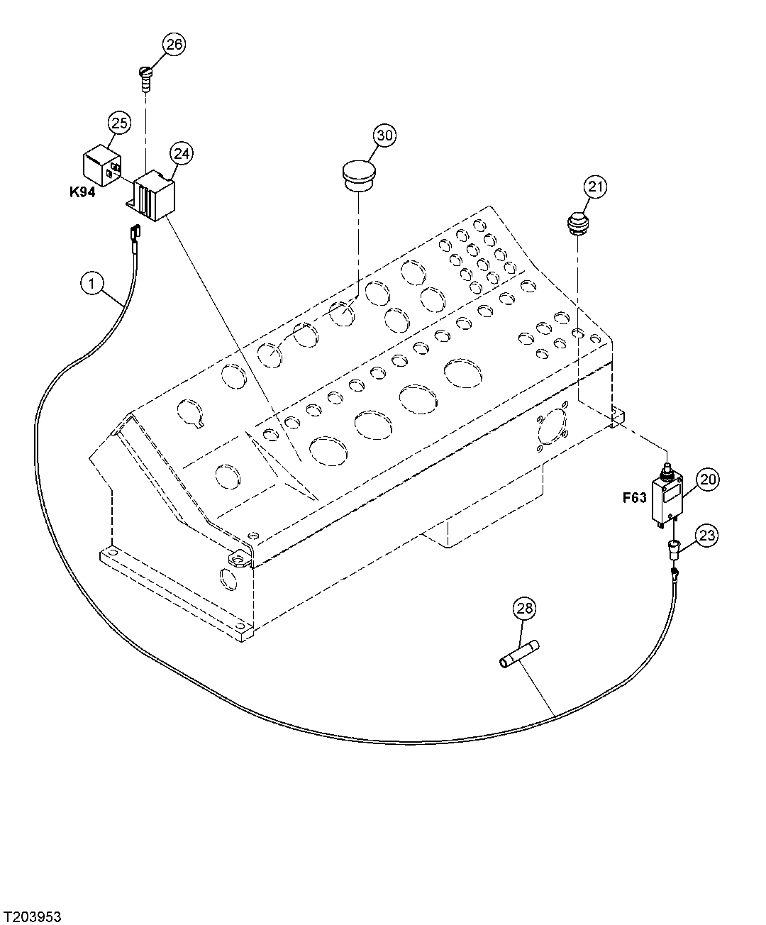 ELECTRICAL WIRING HARNESS, CIRCUIT BREAKER, AND RELAYS (WITH SCAPER PACKAGE)