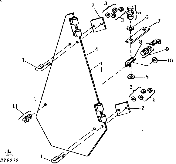HYDROSTATIC DRIVE UNIT LOWER SHIELD AND SUPPORTS (163501 - )
