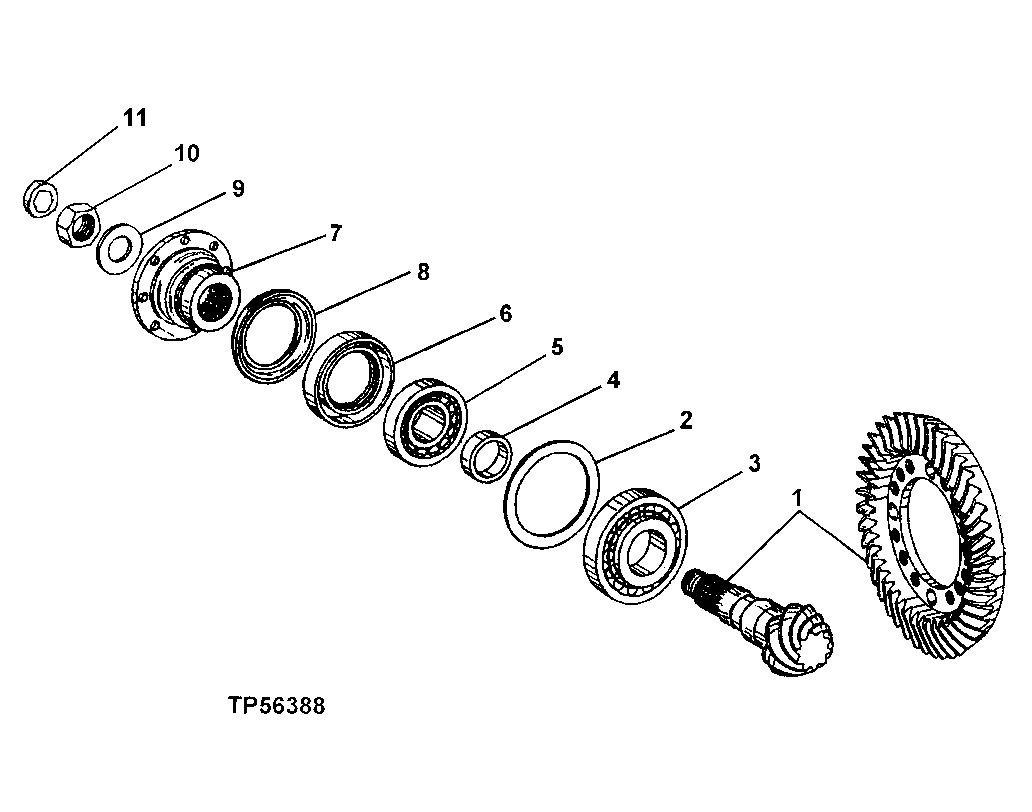 FRONT AXLE RING GEAR AND PINION (SN 688165- )
