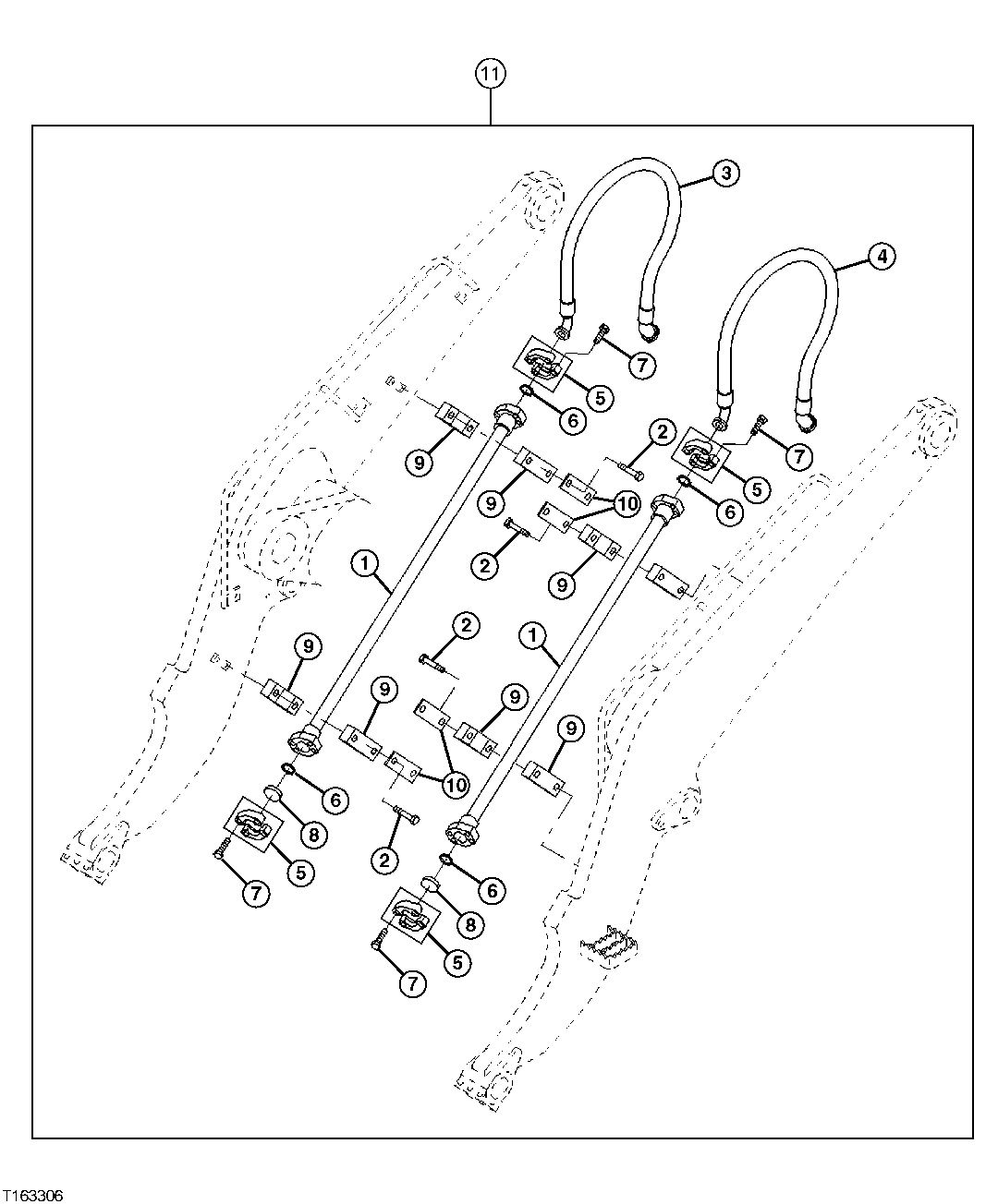 Front Auxiliary Hydraulic Lines, Hoses and Clamps