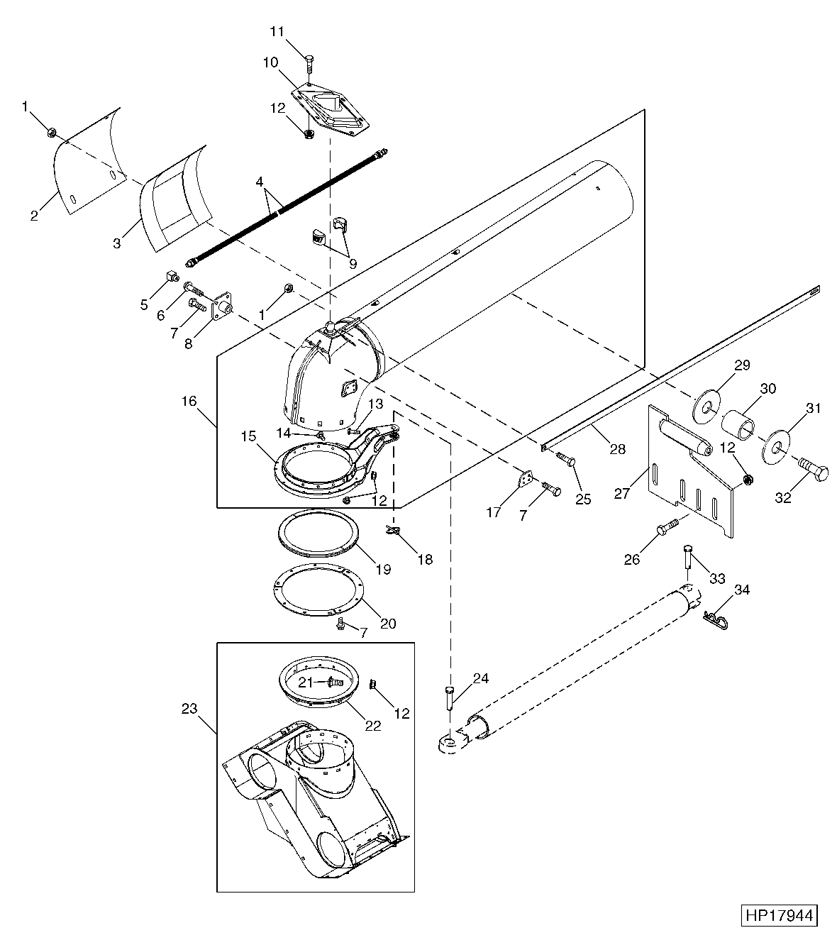 Horizontal Unloading Auger Swivel (720201 - )