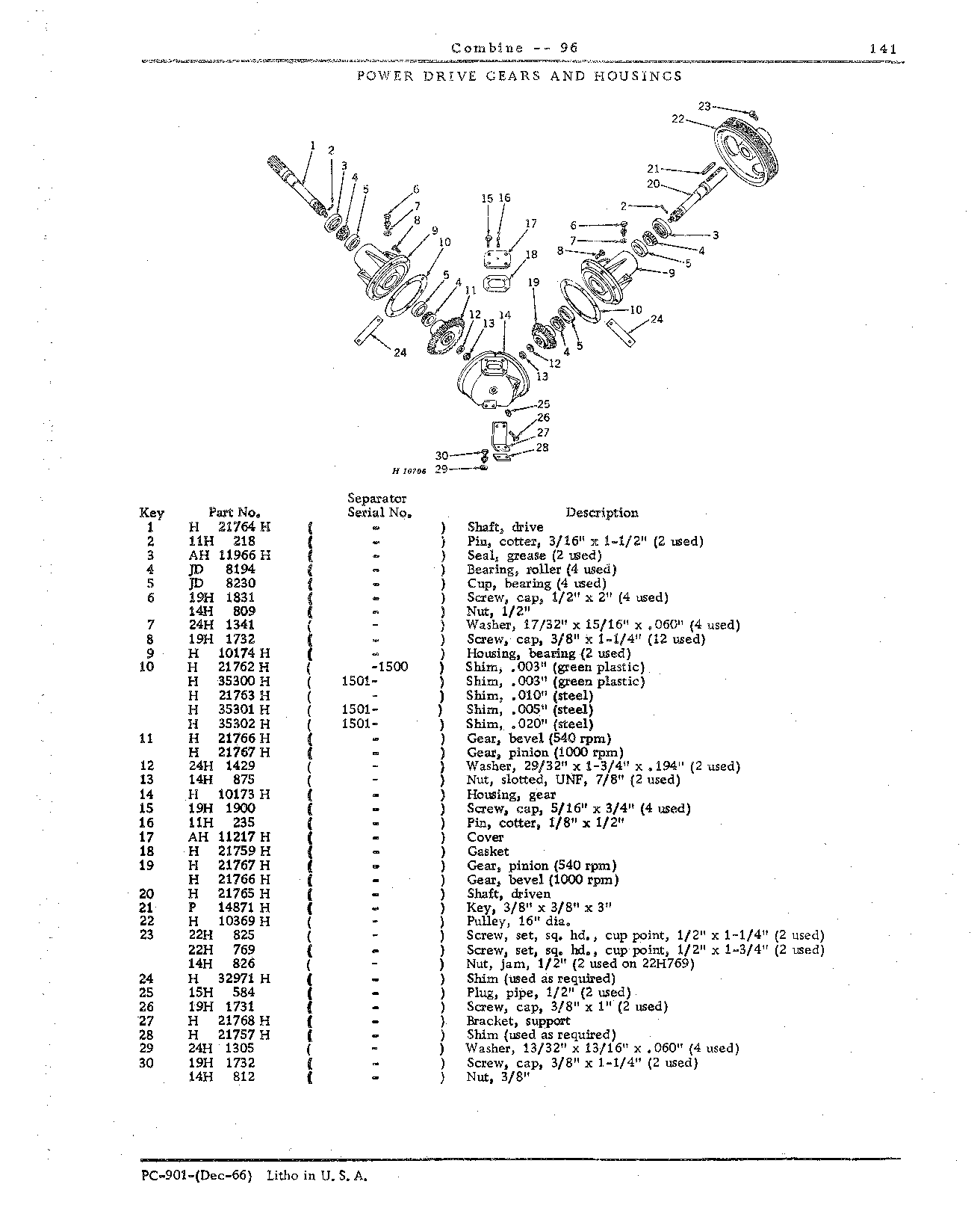 PTO Drive Parts (Continued)