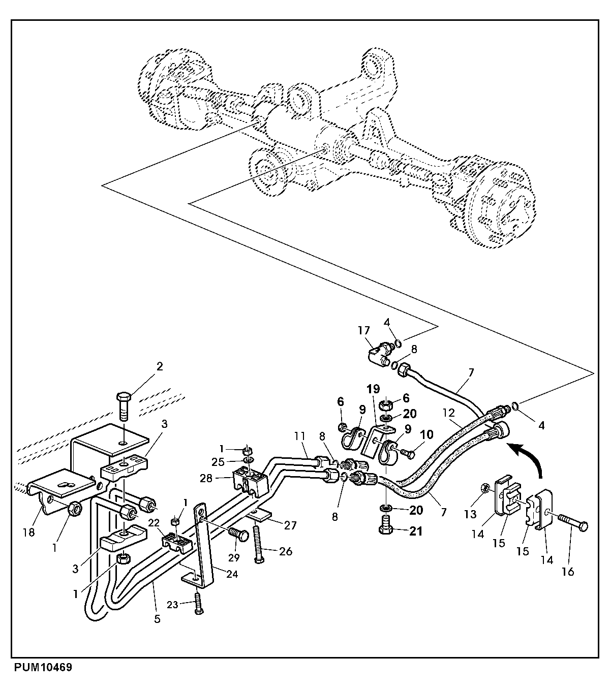 Hydrostatic Steering, Oil Lines W / Front Wheel Drive