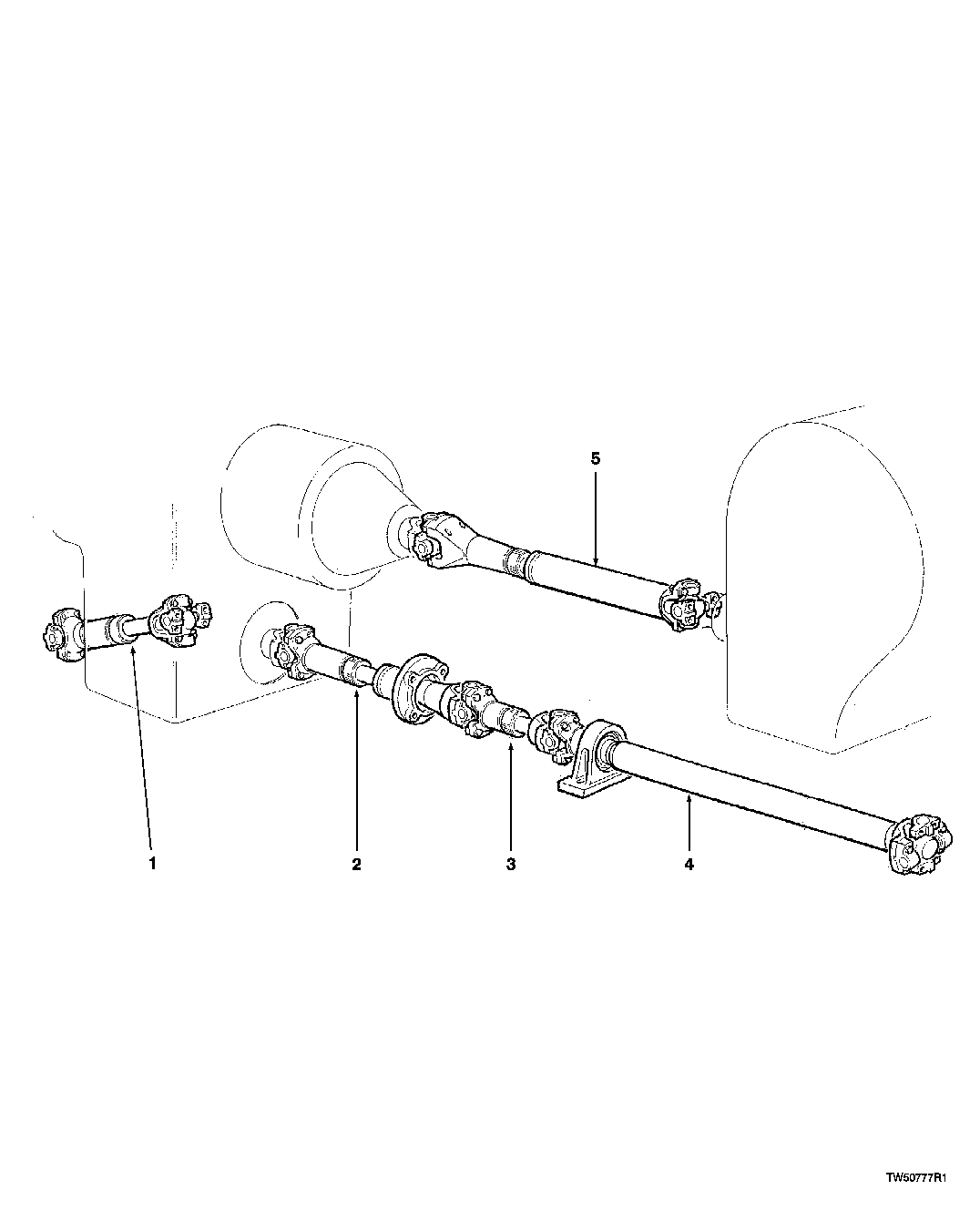 DRIVELINE LAYOUT - GRAPPLE SKIDDER (660D 001259- ,848G 001025- )