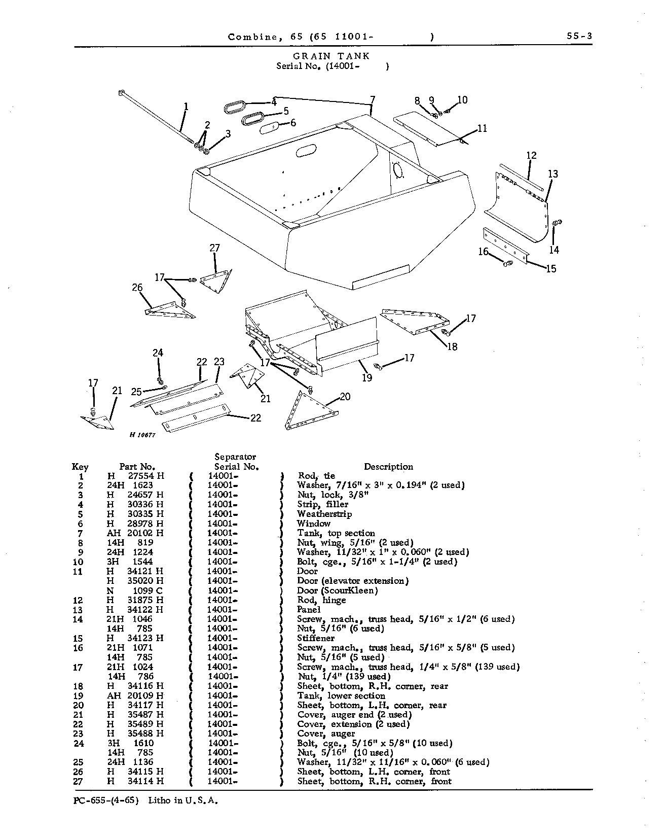 Grain Tank, Loading and Unloading Augers, and Ladder (Continued)