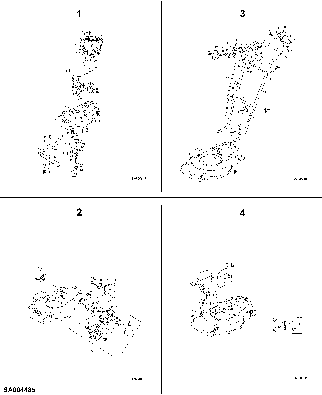 50 MULCHER 43-S4, EDP-NO.SA297, SIDE EJECTION ( - 003276)