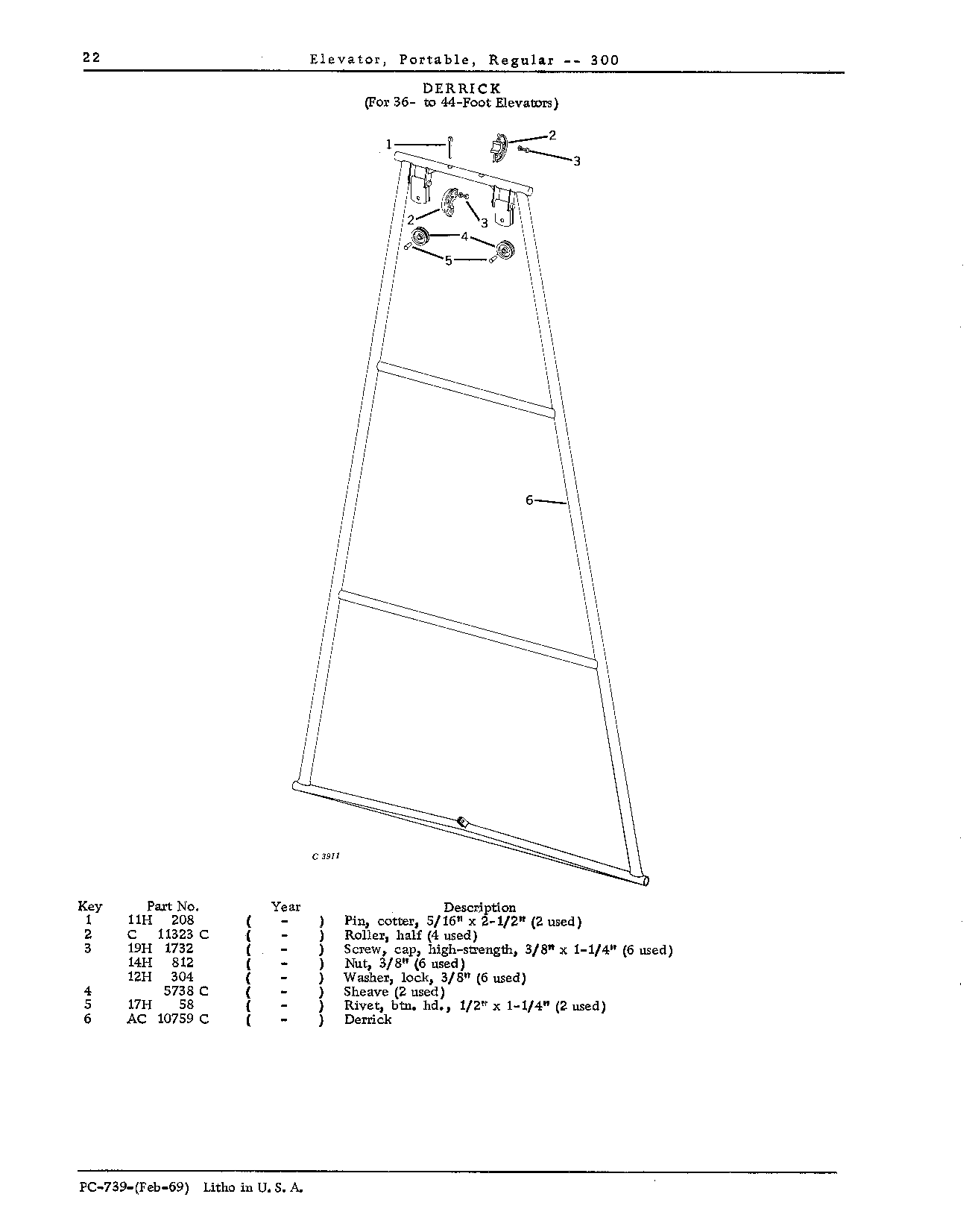 DERRICKS: For 36- to 44-Foot Elevators