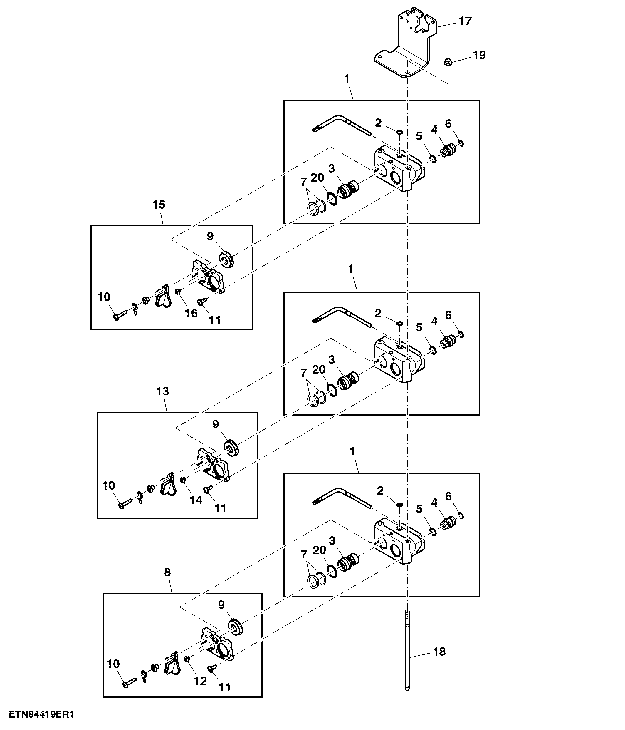 Hydraulic Quick Coupler Socket, Position I - III