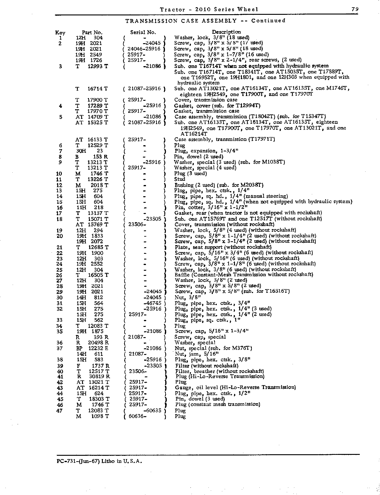 Case, transmission (Continued)