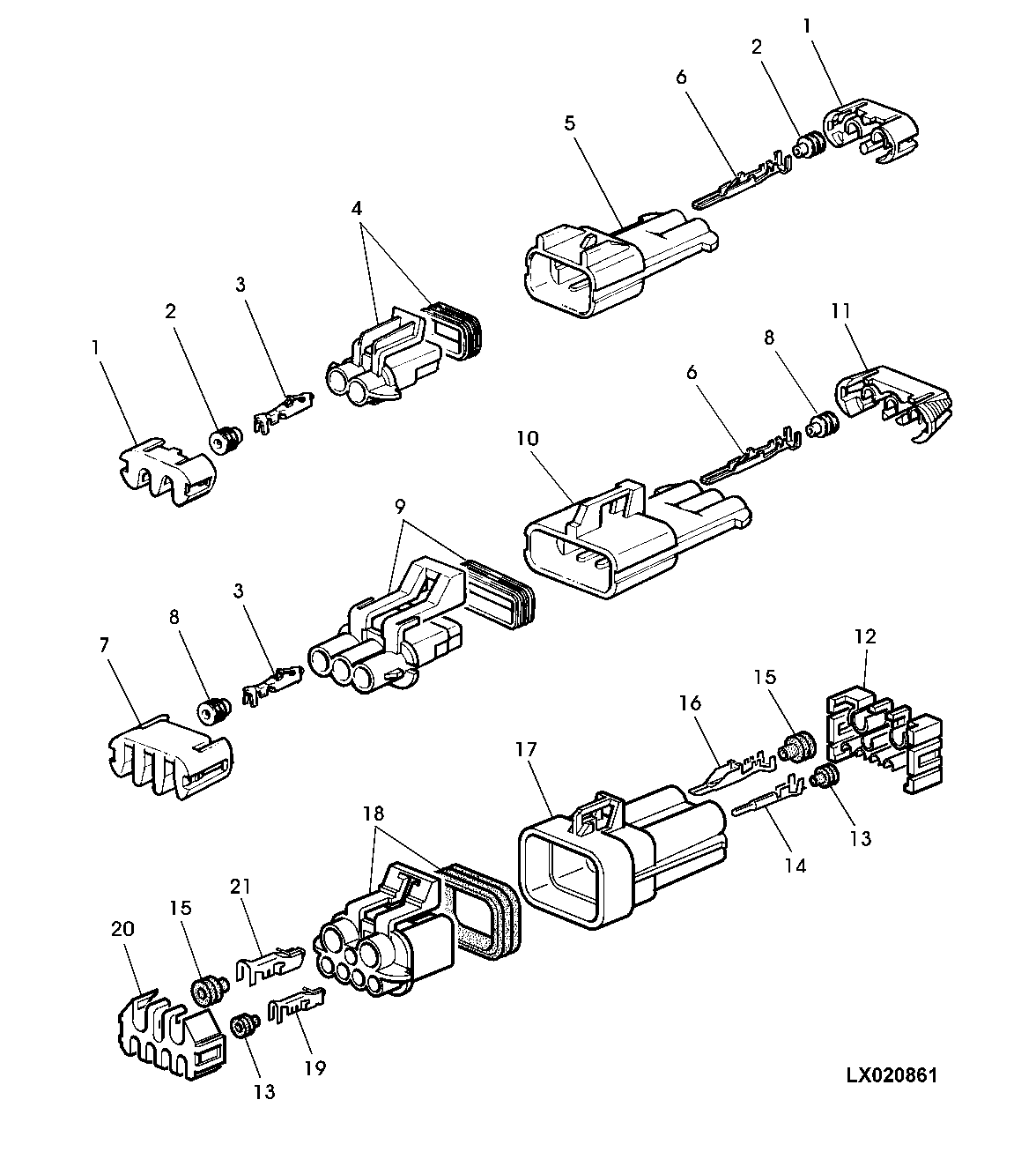 CONNECTORS 2-, 3- OR 7-TERMINAL (METRI PACK)