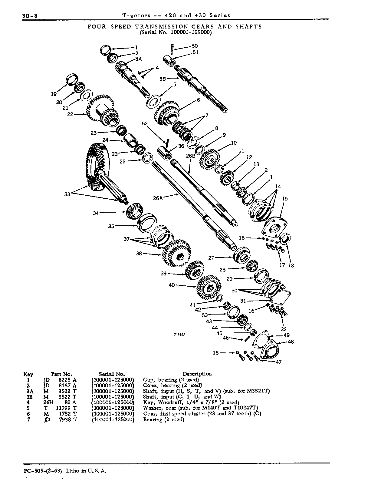 Powershaft, four-speed (100001 - 125000)