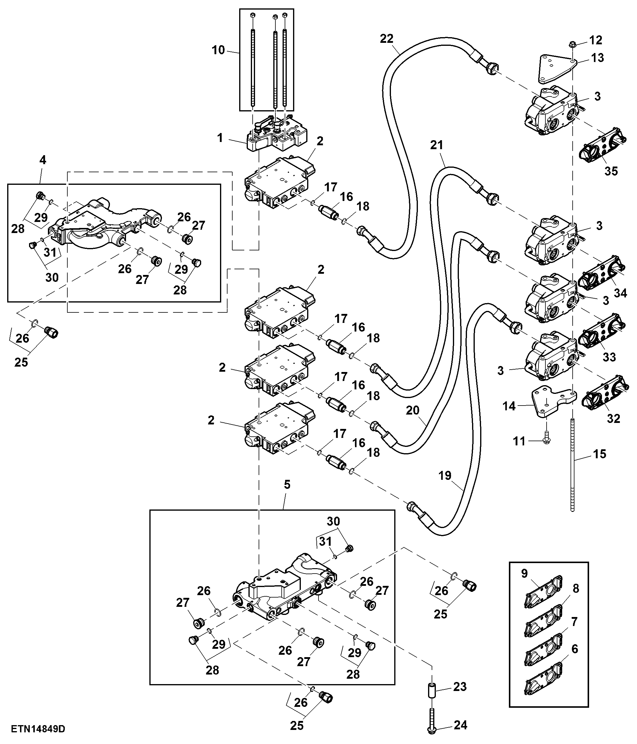 Selective Control Valve and Lines, High Flow, 4 SCV (For Scraper)
