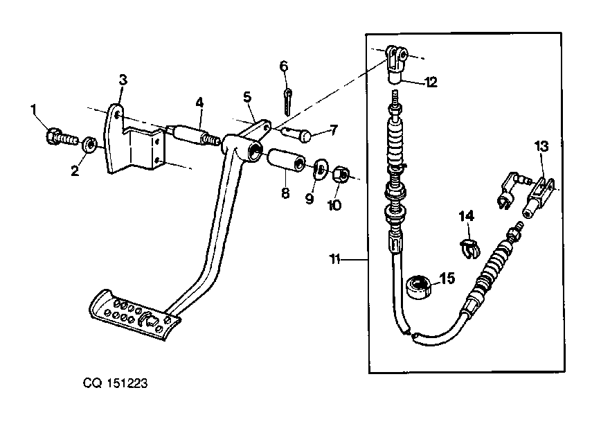 PIEZA DEL ACCIONAMIENTO DEL EMBRAGUE, PEDAL Y CABLE