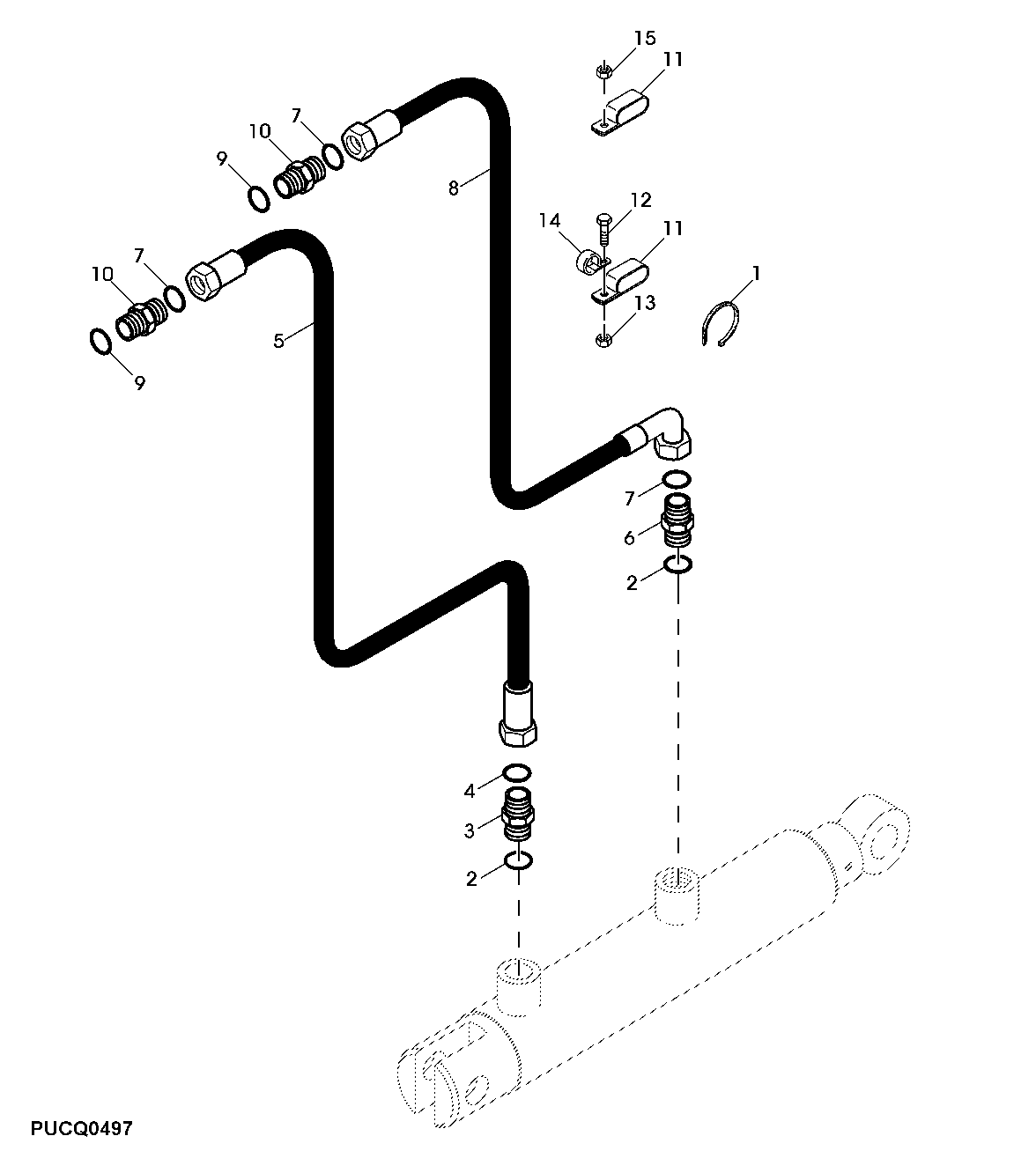 Unloading Auger Swing Cylinder, Hoses and Fittings
