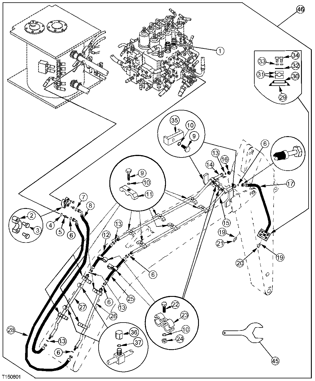 Auxiliary Hydraulic Line (One Way Flow - Hammers)
