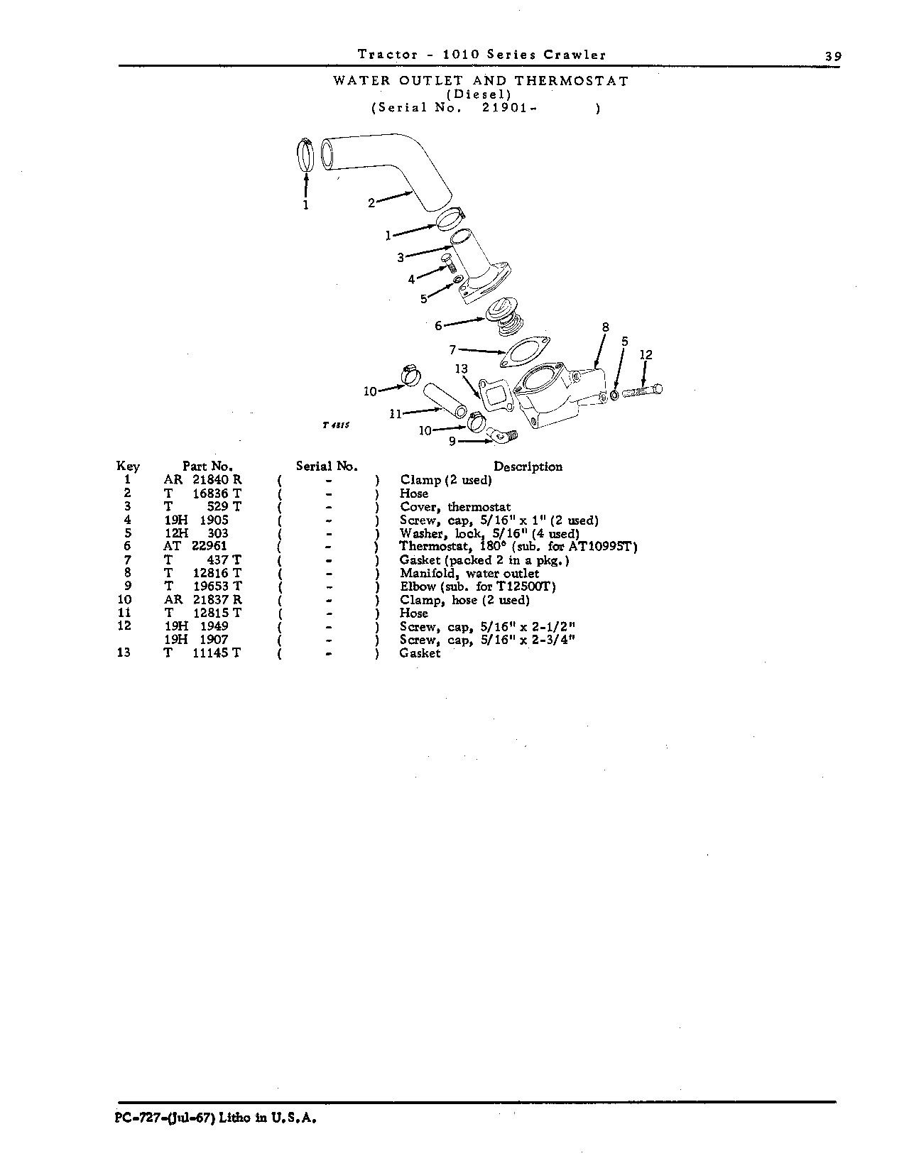 Manifold, outlet, water - diesel (Continued)