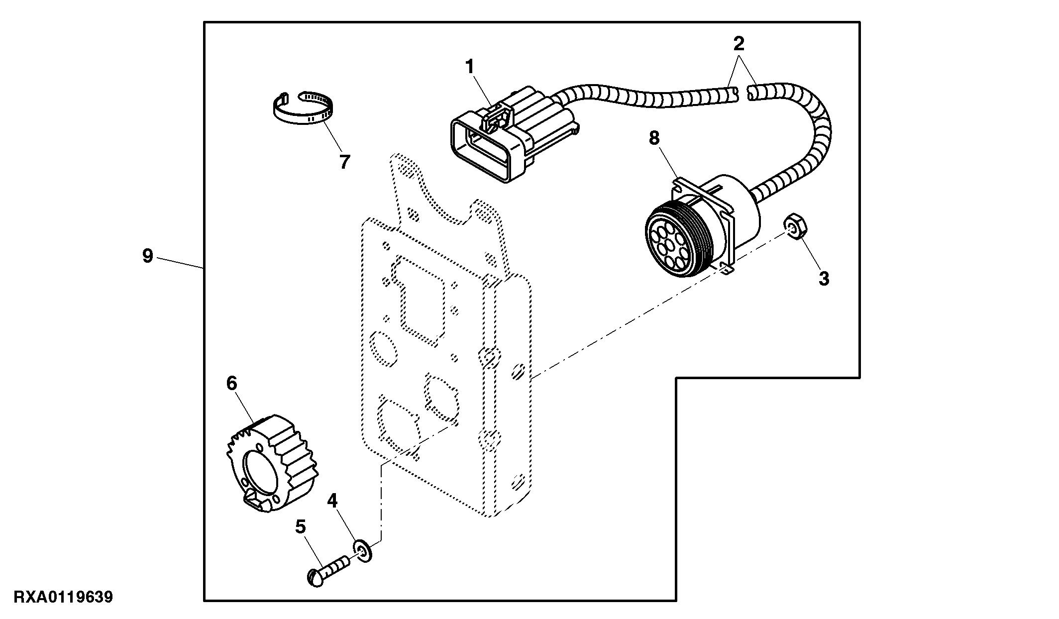 Attachment, 9- Pin Implement Feedback Connector