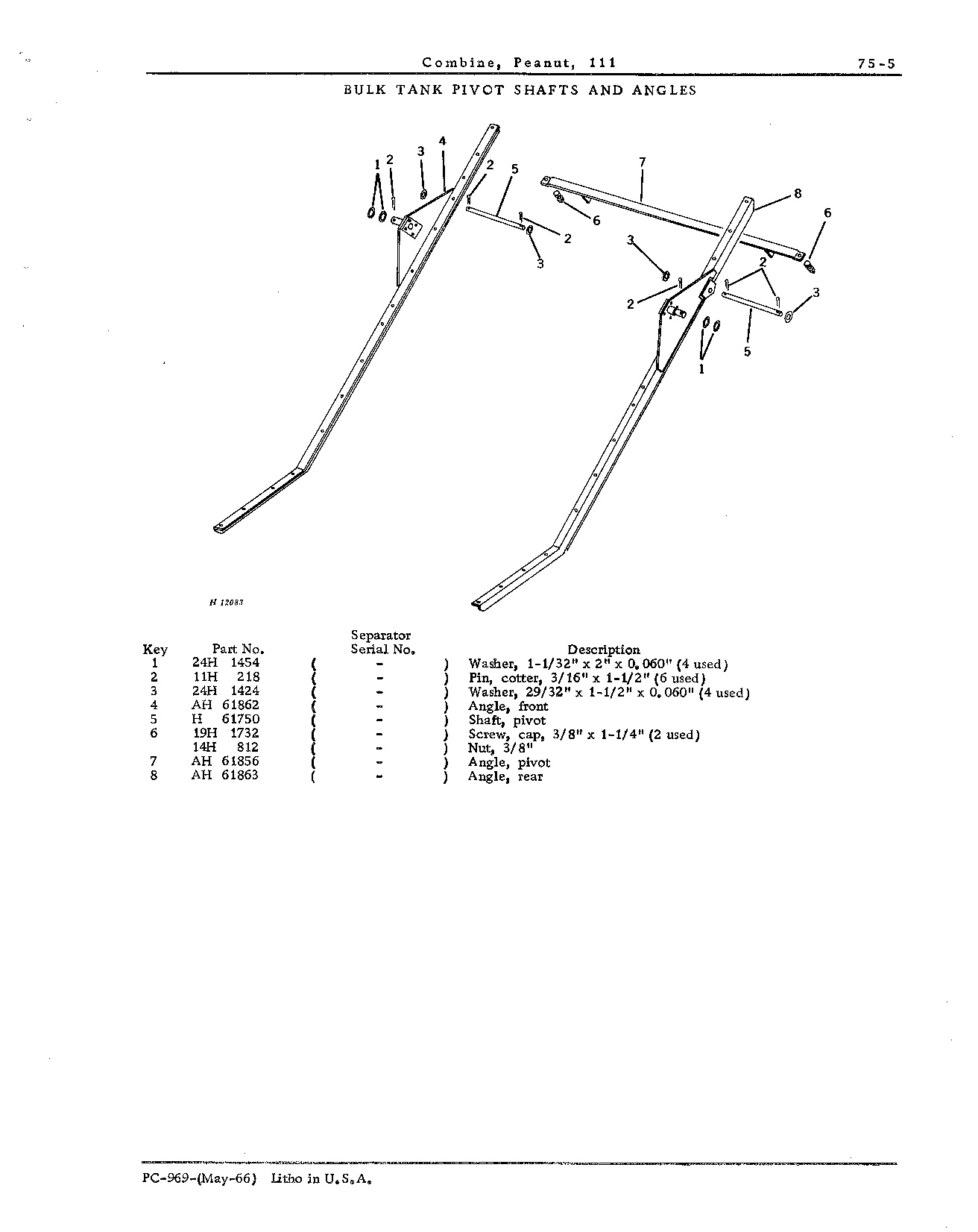 Bulk tank Pivot shafts and angles