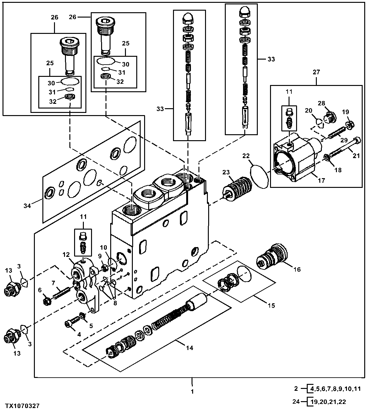 Grapple Clamp/Grapple Rotate Section (Main Valve) ( - 254105)