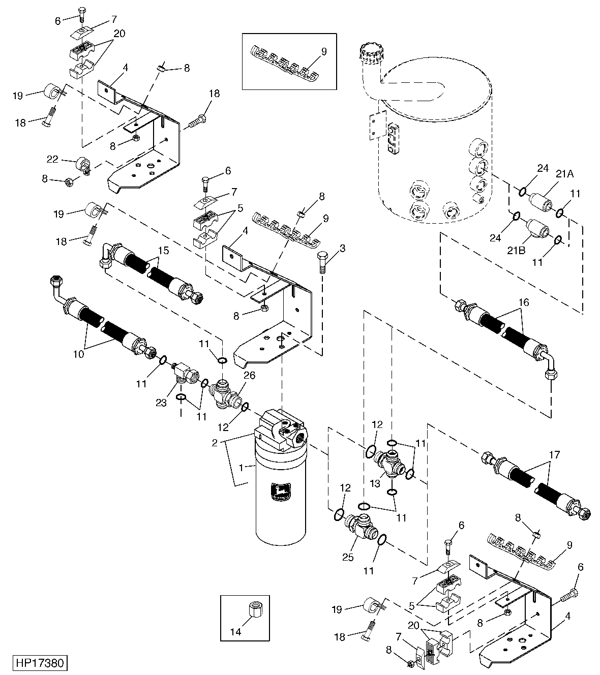 Main Hydraulic Filter Assembly And Hoses, Bundle Supports (715601 - )