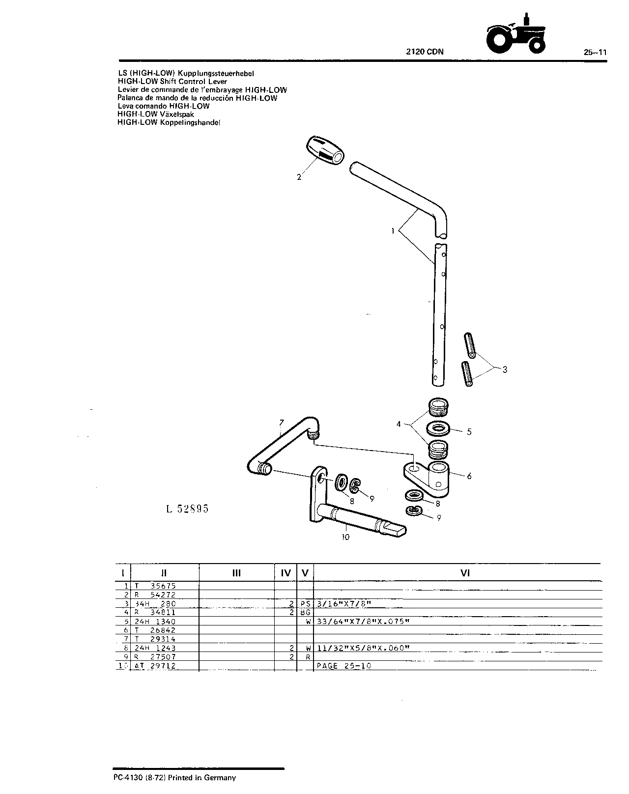 HIGH-LOW Shift Control Lever