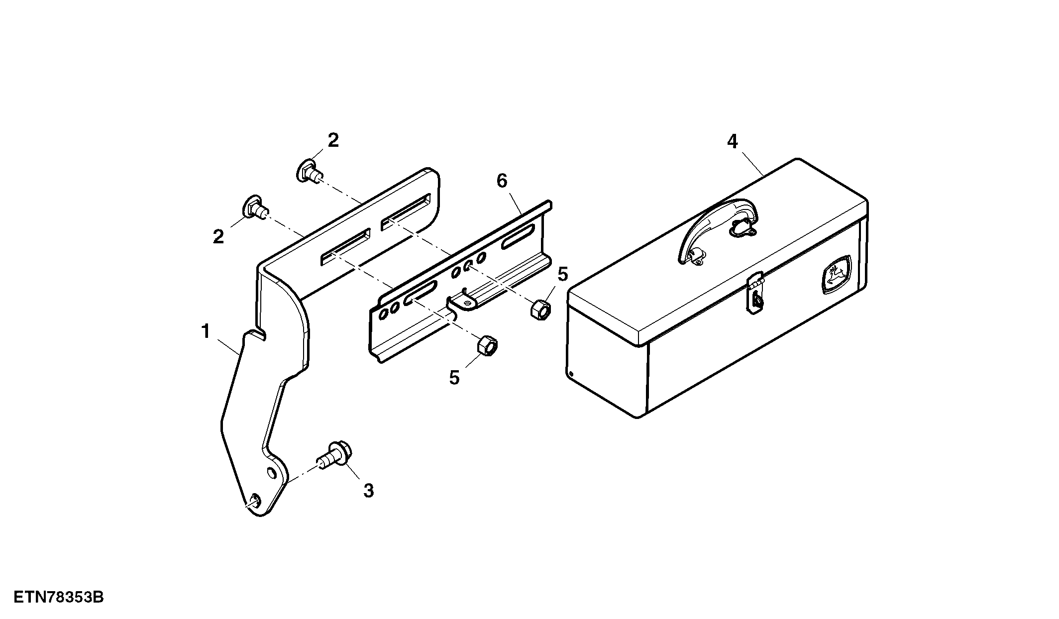 Tool Box and Mounting Parts, W/ Front Loader