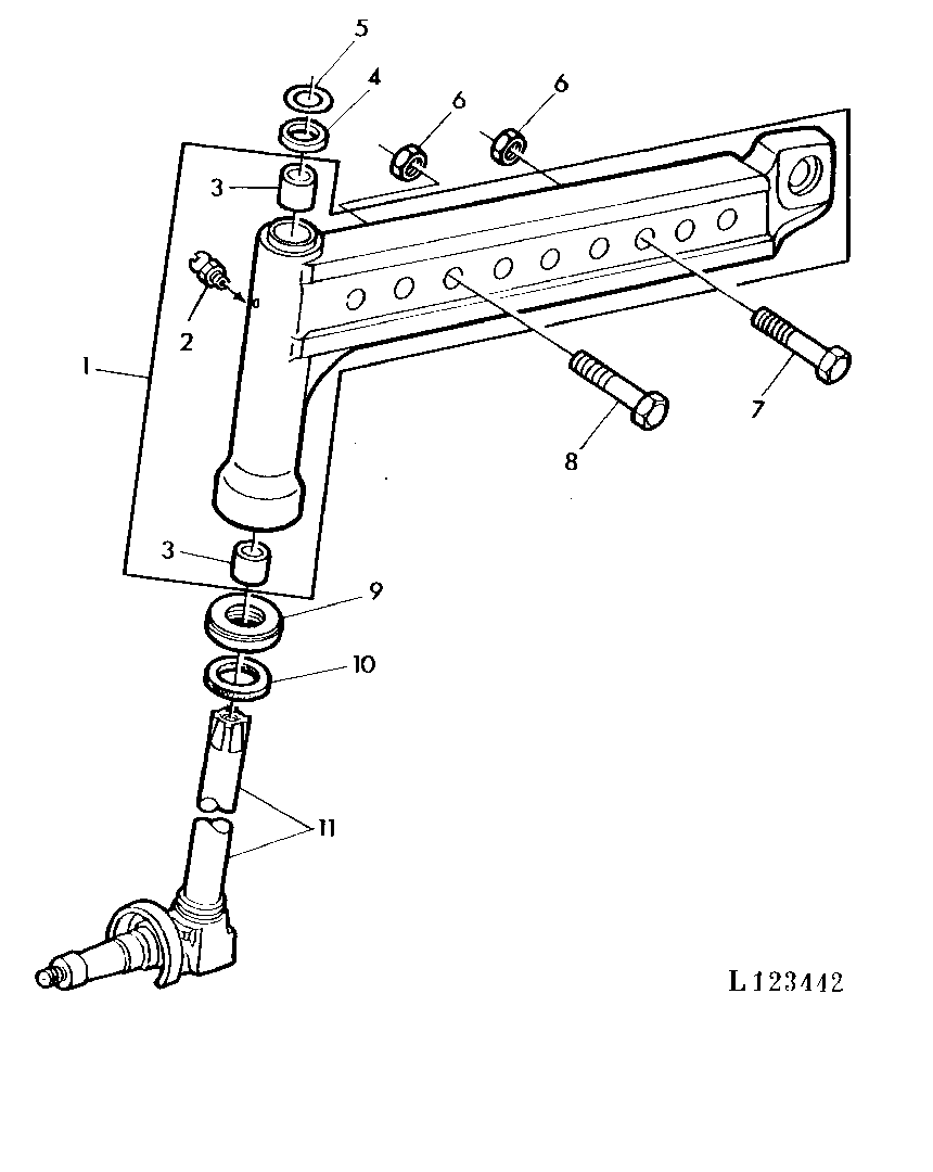 FRONT AXLE KNEE/SPINDLE KNUCKLE (WITH CC2 CAB AND HYDROSTATIC STEERING)