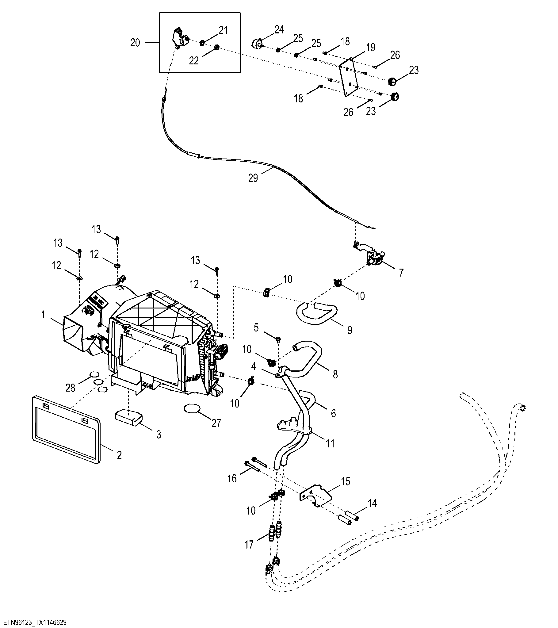 HVAC Module Lines and Control Cable (Heater Only) ( - 681149)