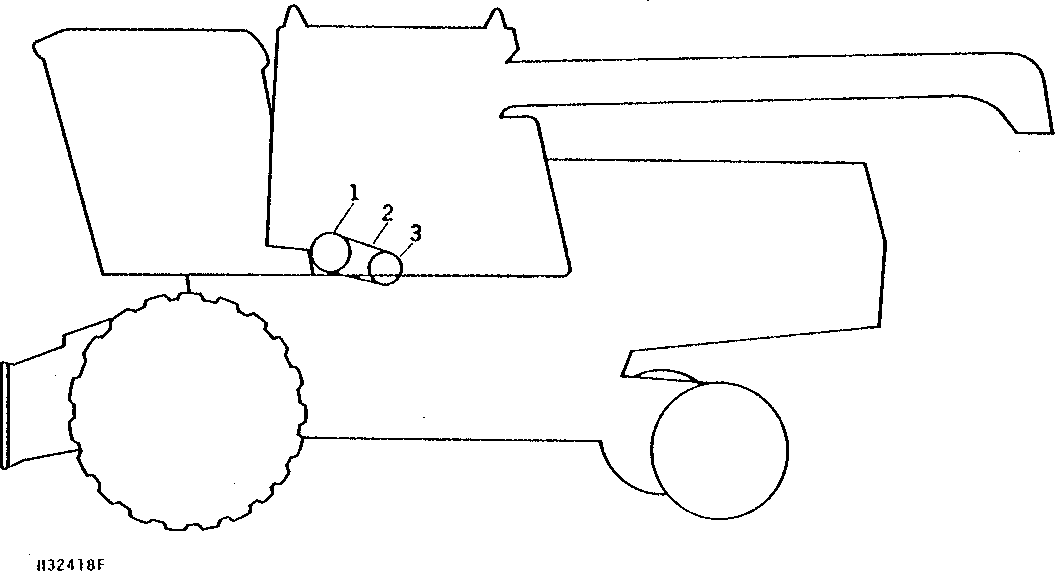 PRIMARY COUNTERSHAFT TO HYDRAULIC REEL DRIVE SHEAVES AND BELT