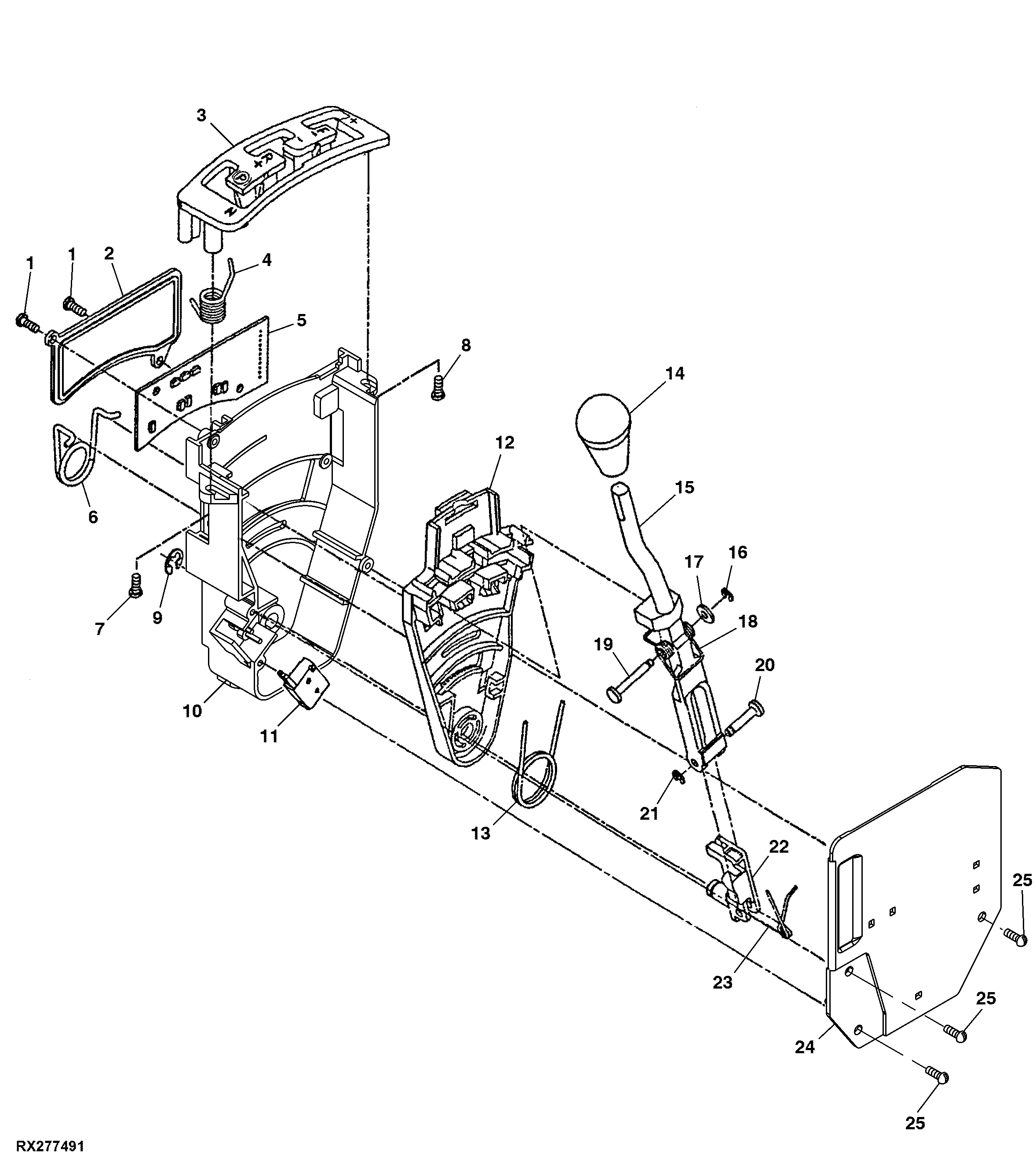 Transmission Control Selector, Armrest, PST