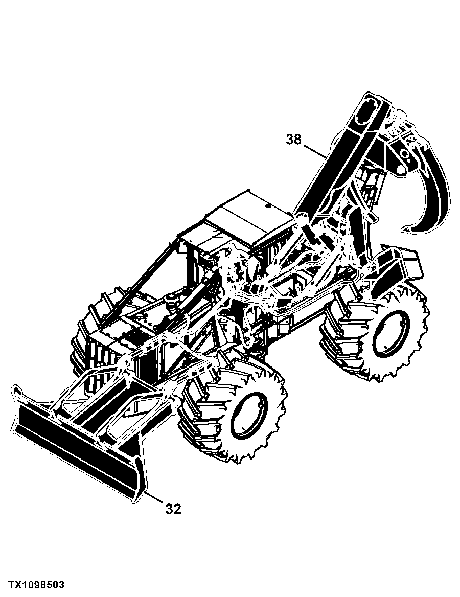 848H Cable and Grapple Skidder (PIN: 1DW848HX_ _C630436 - C666892) (PIN: 1DW848HX_ _D630436 - D666892)