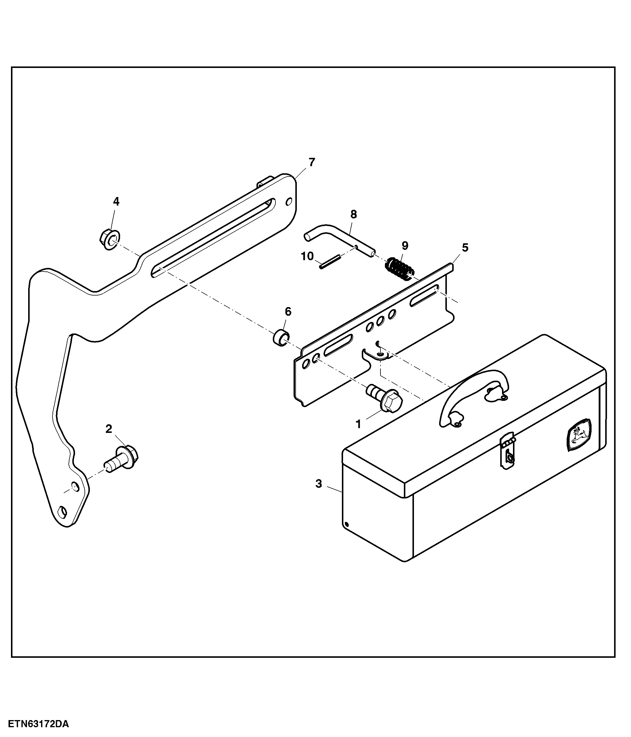 Tool Box and Mounting Parts, W/ Front Loader