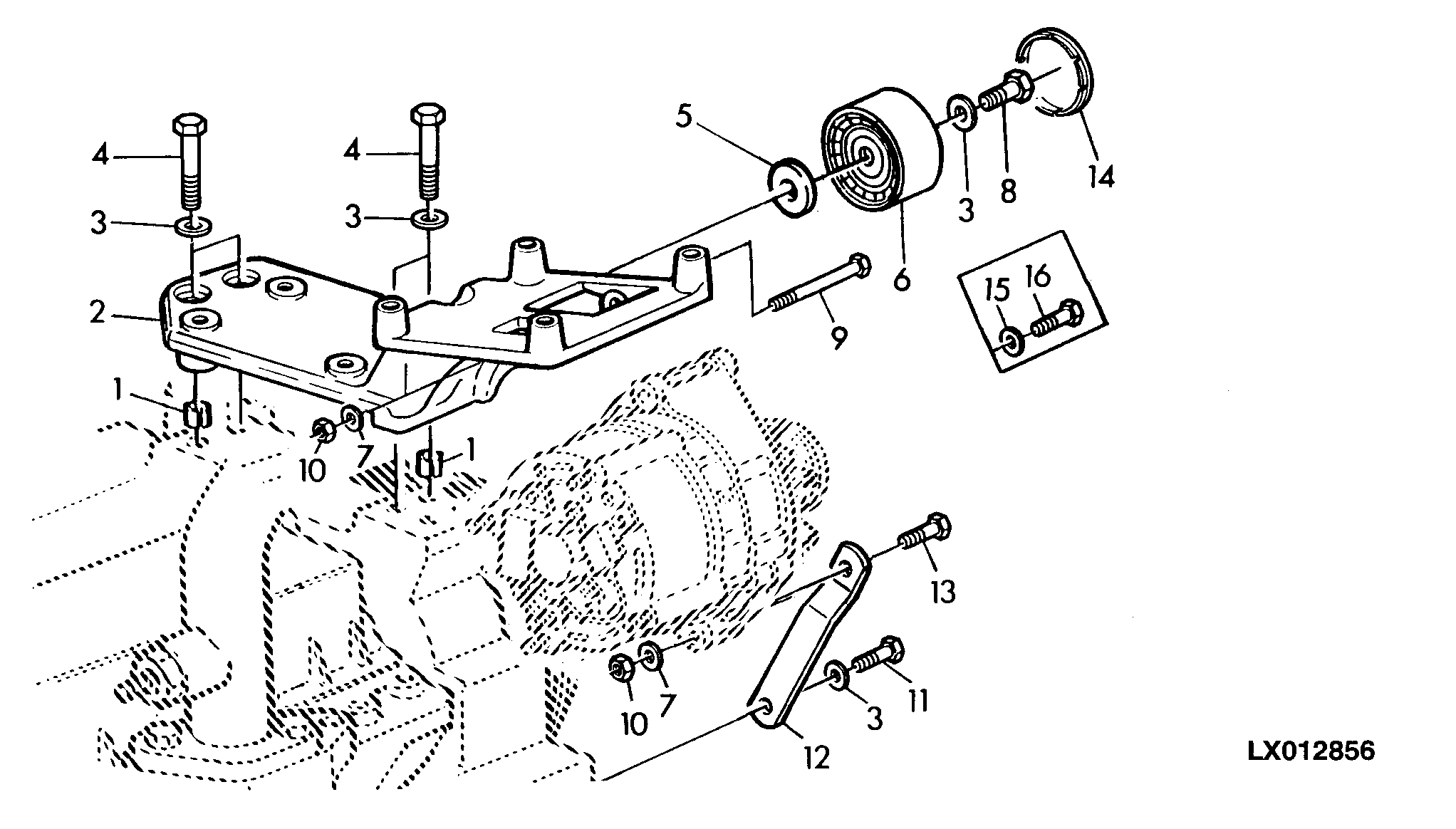 Alternator Attaching Parts, W/ Air Compressor