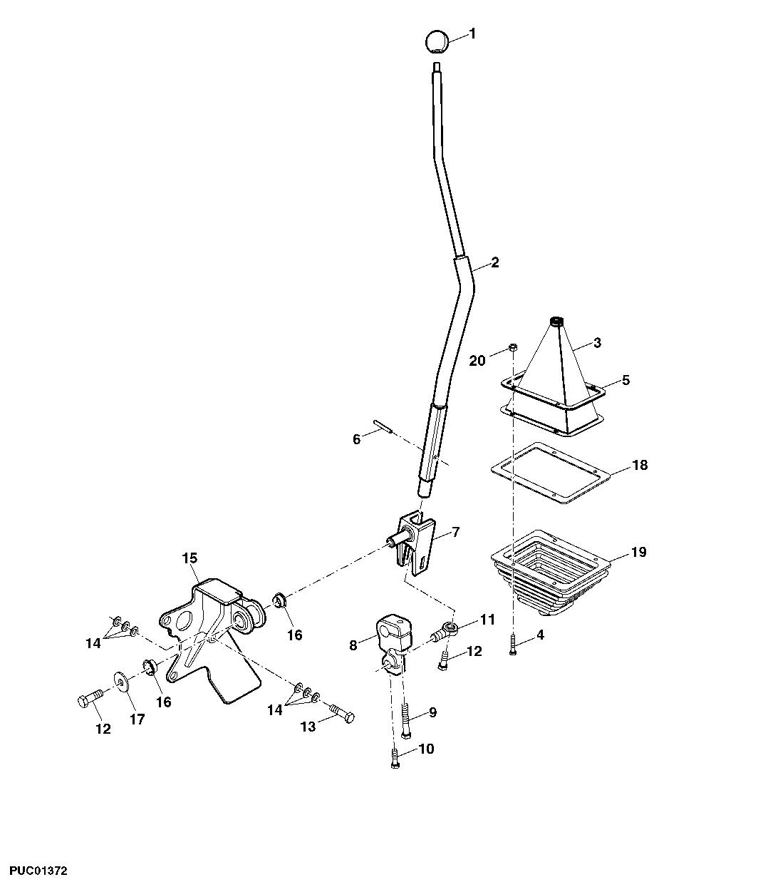 Gear Shift Lever Assy, Sync Shuttle Transmission (Optional)