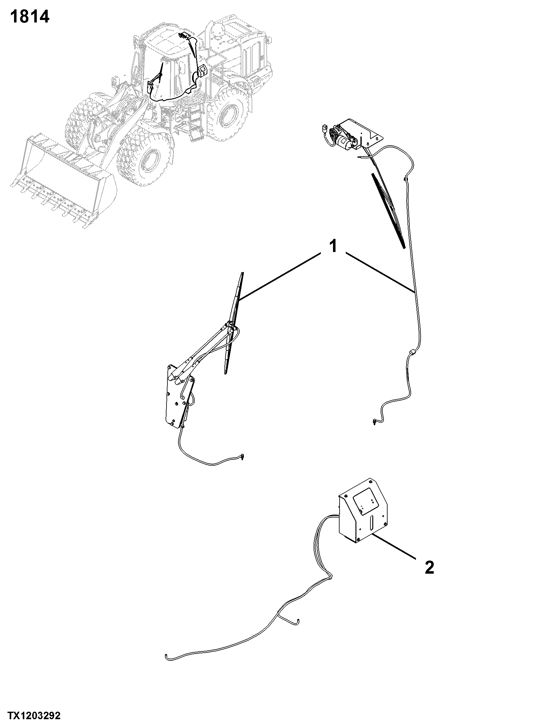 1814 Windshield & Wipers