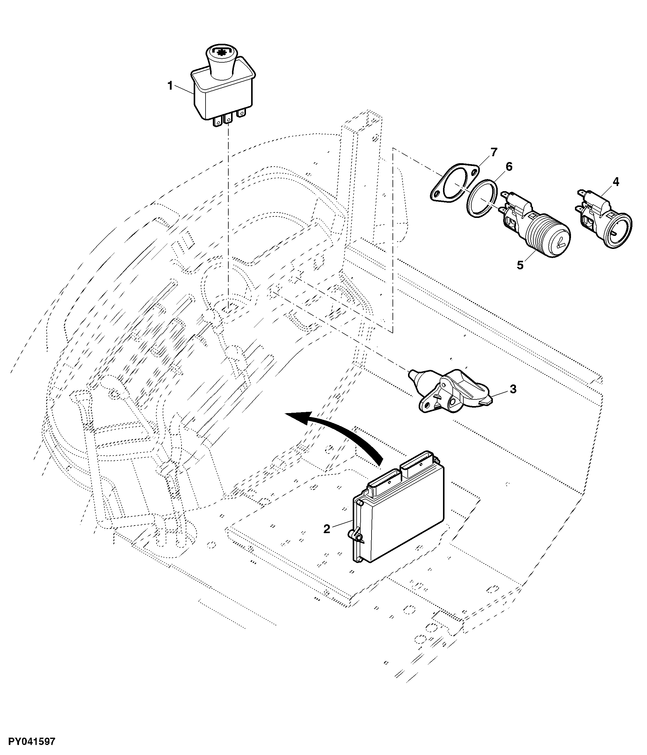 PTO Switch / ECU / Power Outlet Socket / Cigarette Lighter, Right Hand Console