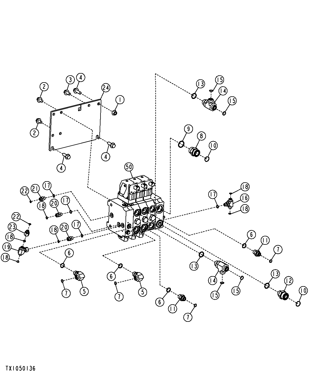 Integrated Grade Control Hydraulic Control Valve Installation (Three Function)