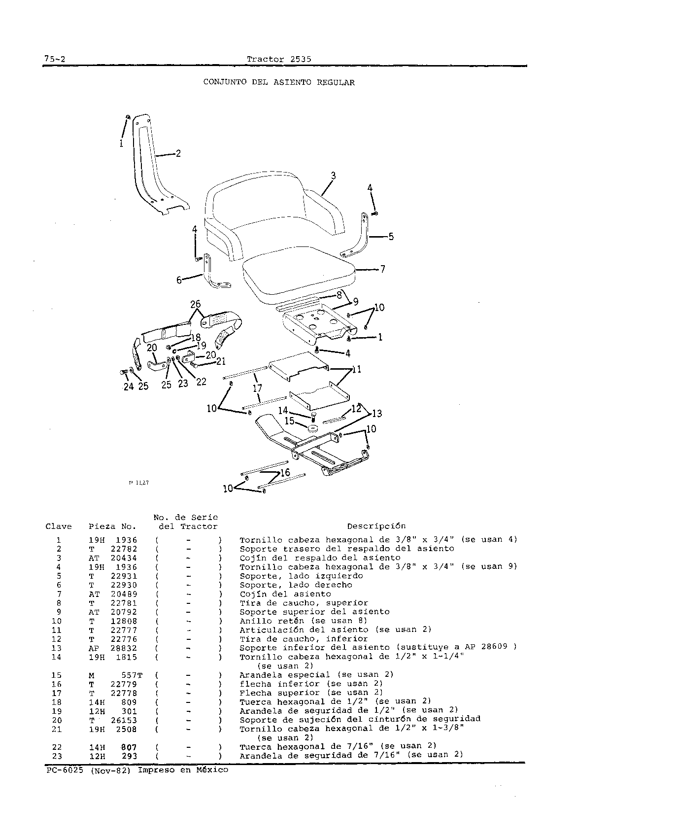 Asiento Regular y Cinturon de Seguridad