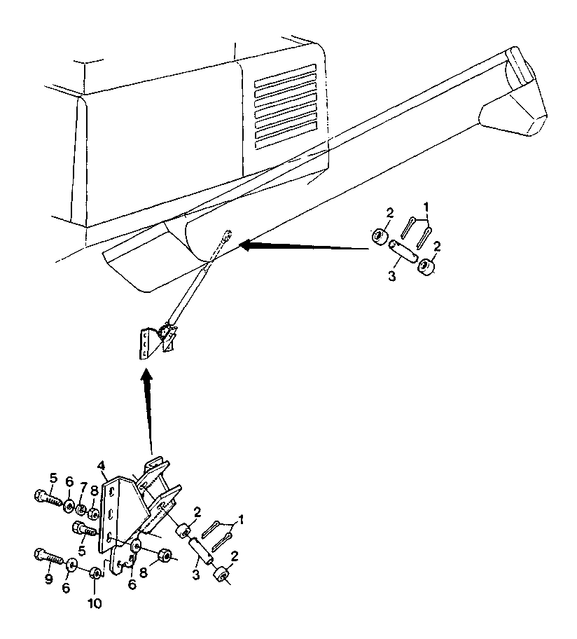 HYDRAULIC CYLINDER SUPPORTS FOR UNLOADING AUGER