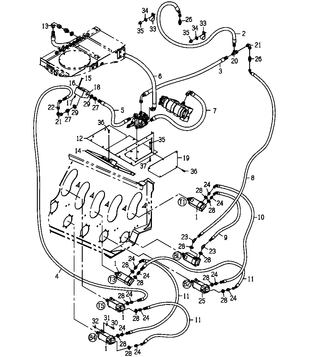 LINES GP, FEED ROLLER, RIGHT (B1,B3,B5,T2,T4)(OPTION 1010)