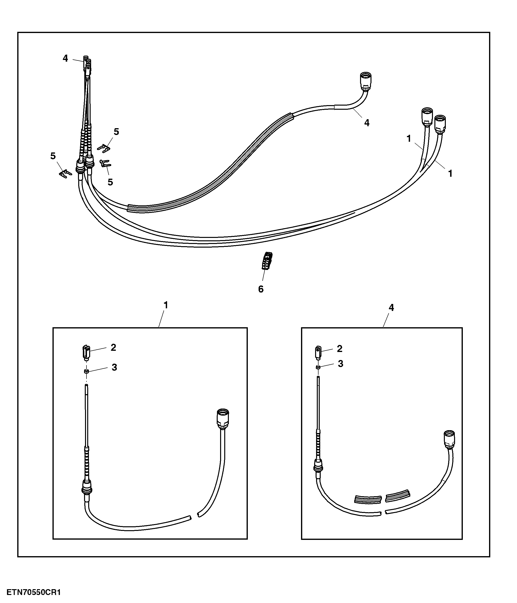 Cable, Lever, Selective Control Valve, 1st, 2nd, 3rd