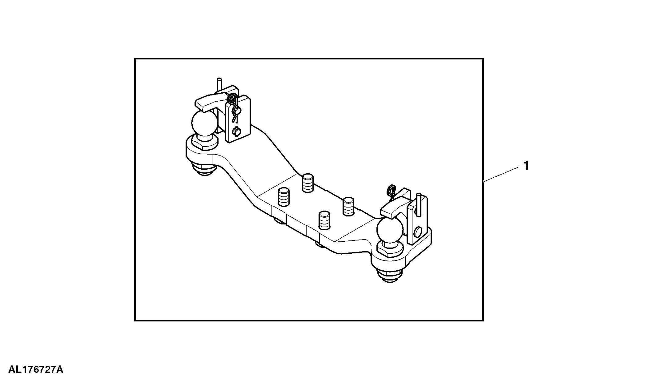 Attachment, Ball Type Hitch, Height Adjustable, Forced Steering System, LH / RH
